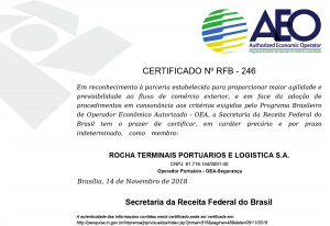 Rocha - Certificado AEO - Operações Portuárias