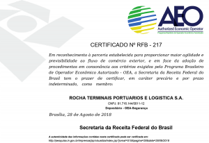 Rocha - Certificado AEO - AZ9A