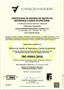 Certificação ISO 45001 Rochalog